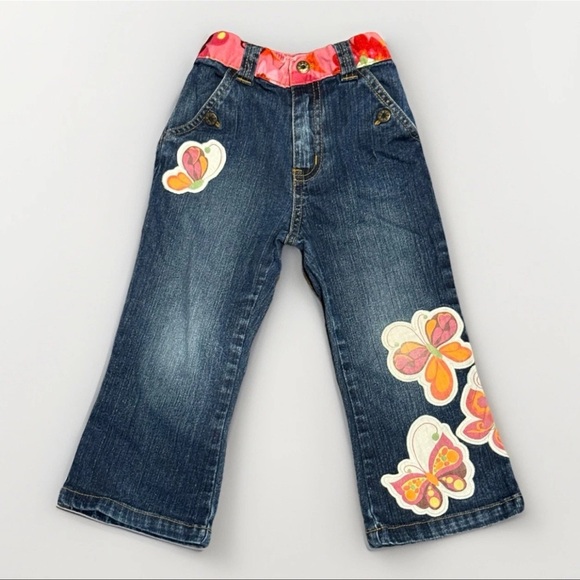 The Children’s Place Stretch Jeans Size 3T | Floral Butterfly Print 90s Style - Picture 1 of 3